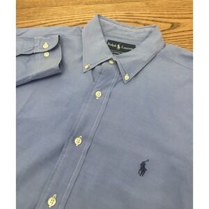 Polo Ralph Lauren Classic Fit Oxford Shirt Blue 16.5 34/35 Large Long Sleeve